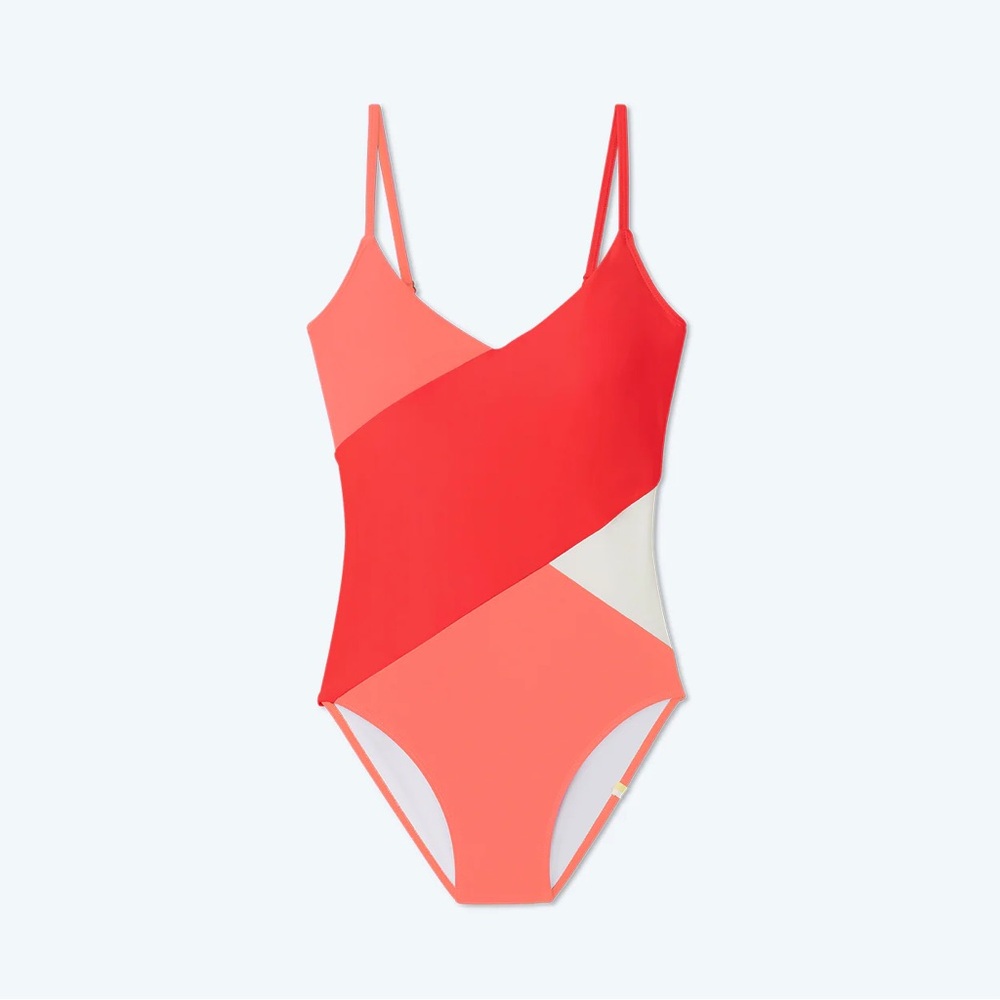 Summersalt “the Marina” in Grapefruit & Coral & White Sand